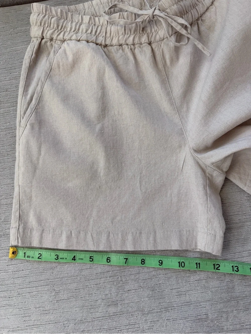 Tommy Bahama Linen Blend Drawstring Shorts Small Petite NWT Natural - Picture 5 of 8